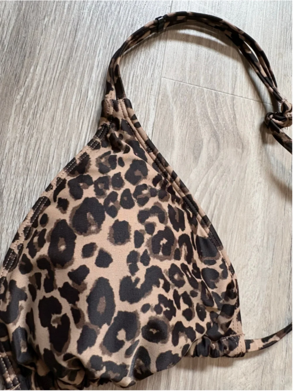 Sanctuary Leopard Print 2 Piece Bikini Set Triangle Top & Strappy Bottoms XL